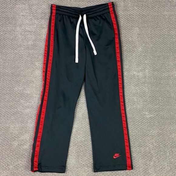 Vintage Y2K Nike Track Pants Mens Medium Black Red Sweatpants Gym Running Tricot - Picture 2 of 14
